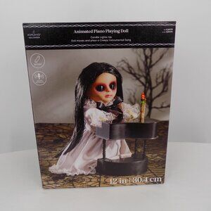Ashland Animated Piano Playing Doll Candle Lights-Up Movement Creepy Song New